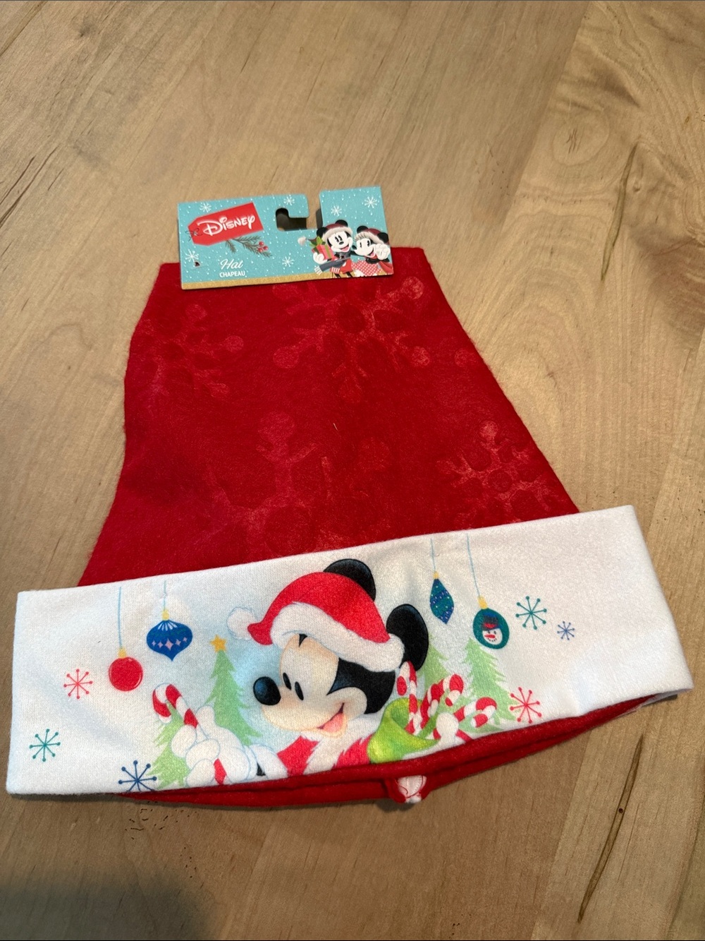 Disney Kids Red and White Mickey Mouse Holiday Hat